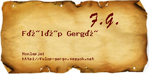 Fülöp Gergő névjegykártya